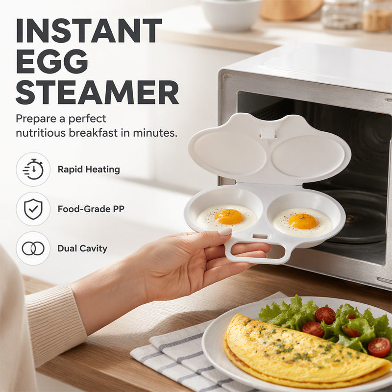 ⚡ 2026 BESTSELLER 🥳 Microwave Egg Poacher – Two-Egg Design, Non-Stick Surface & Easy to Clean. Uses Less Oil Than Frying – Stock Up & Save Today! 🏠