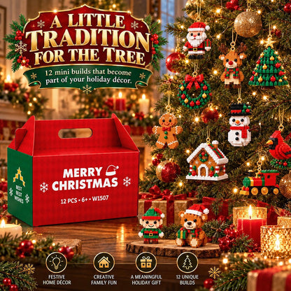 ⏳ Last day to save 49% – 🎄 12-Day Mini Christmas Ornament Advent Calendar | 12 unique festive buildable designs with hanging loops—perfect for decorating Christmas trees, wreaths, and holiday displays 🧱