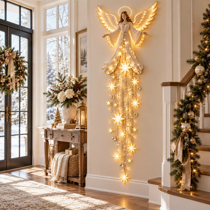 🔥Christmas Early Bird Special 69% OFF✨ Angel Blessing Starfall Wall Light – Heavenly Christmas Wall Decor1