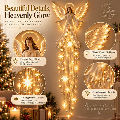 🔥Christmas Early Bird Special 69% OFF✨ Angel Blessing Starfall Wall Light – Heavenly Christmas Wall Decor1