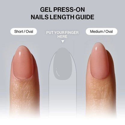 Gel Press On Nails | Lemon Chrome,Pure French,Mirror French | Mirror French | Salon-Quality, 100% Real Gel, No UV Lamp, No Glue, Non-Toxic | 3 Sizes, 24 Tips | Long Lasting press ons, K beauty nails